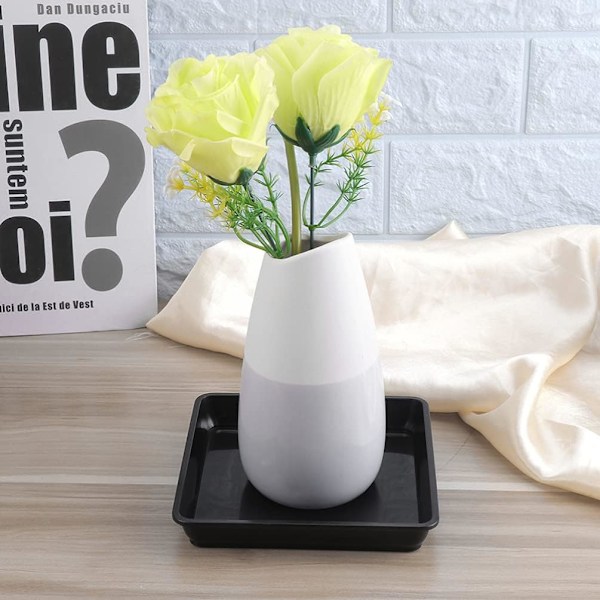 5 st Plantfatser Kvadratiska Plast Plantkruka Fat Droppbricka Blomma Kruka Fat Blomma Växt Behållare Pall för Inomhus Utomhus Trädgård Inga Hål 18X18CM