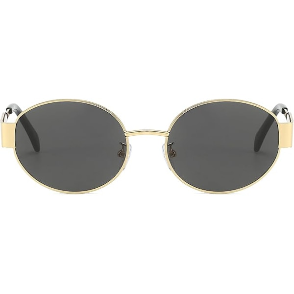 Retro Oval Metal Frame Aurinkolasit - Naisille ja Miehille Klassinen Pyöreä UV400 Suojaus Pienet Lasit Sävyt Ulkona