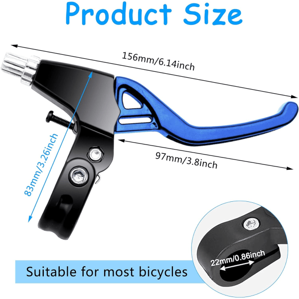 1 par sykkelbremsespaker,håndbremser Universal sykkelbremsnivåhåndtak Styre Aluminiumslegering Bremsespak Bremsehåndtak