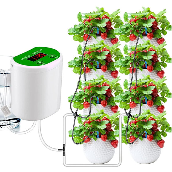 Automatisk vandingssystem USB 8 Droparrow Ferieplante vanding enheder til indendørs potteplanter LED-display DIY Automatisk plantevander Gave