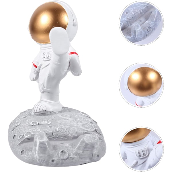 Astronaut Telefonholder Skrivebord Nyhet Mobiltelefon Stativ Kreativ Mobiltelefonholder Resin Figur Dekor (Gylden)