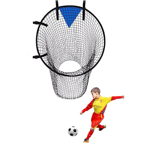 1-2-pak fodboldmålnet til skydetræning, bærbart fodboldmåltræningsnet, foldbart fodboldmål, til baghave og park sort Black 1-pack