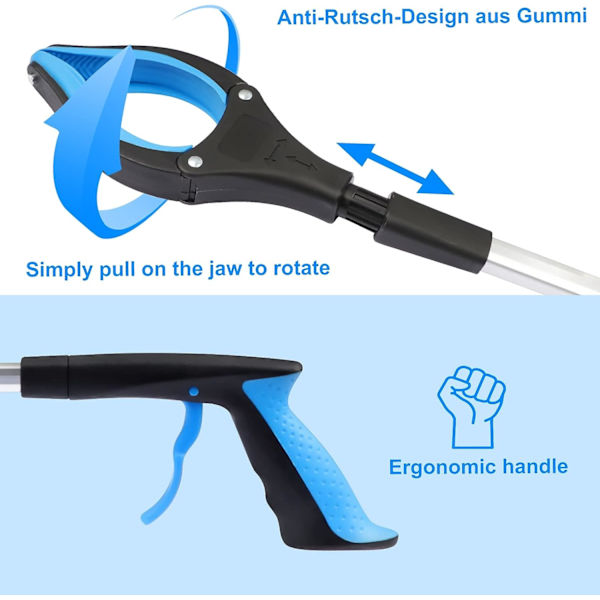 Søppelplukkere 1 stk - Søppelplukker med magnetisk spiss - 80 cm lang rekkevidde - Hjelpende håndplukker for voksne og barn - Plukkverktøy for å nå