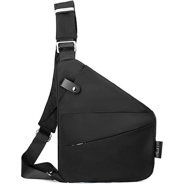 Stöldskyddande Reseväska, Cross Body Vattentät Reseväska, Slank Slingväska Cross Body Reseväska, Casual Ryggsäck, Bröstväskor för Män, Resor, Utomhus Black