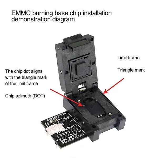 RT-BGA169-01 BGA169/BGA153 EMMC Adapter V2.5 med 4 stk. BGA-begrænsningsramme til RT809H-programmør