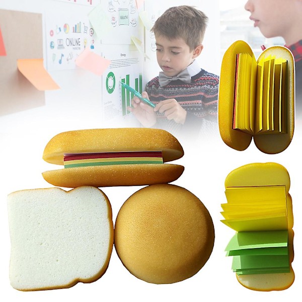 Burgerileipä Muistivihko Paksu Paperi Kirkas Väri Itsekiinnittyvät Muistilaput DIY-askarteluun Small Hamburger