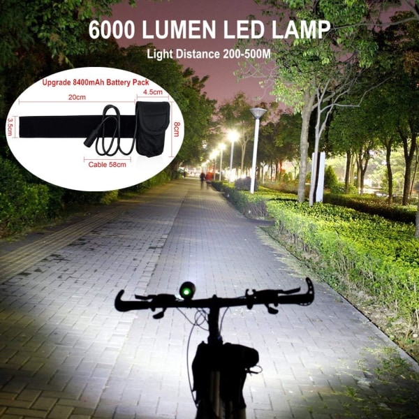 Pyörän valot, 6000 lumenin 5 LED polkupyörän valo, vedenpitävä maastopyörän  etuvalo ladattavalla akulla, 3 moodia polkupyörän valot 1eff | Fyndiq