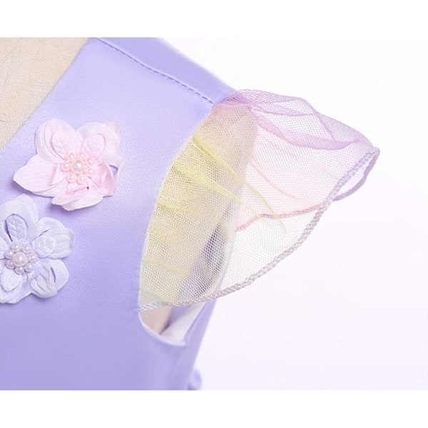Barn Enhörningsdräkt Klänning, Flicka Enhörningskjol, Blommor Flicka Ärmlös Festkläder, Födelsedagskläder Festkläder Purple 120cm