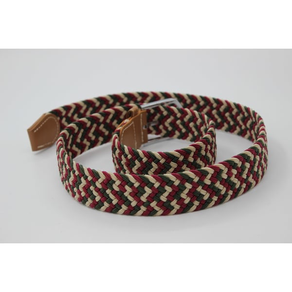 41 * 1,3 tommers unisex elastisk flettet stretchbelte tilfeldig menn kvinner midjebelte med PU-lærspenne - beige green red