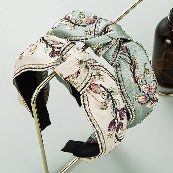 2 Stykker Boho Knute Hodebånd Broderi Stoff Hodebånd Retro Hårbånd Elastisk Blomster Hodebånd Turban Hårtilbehør