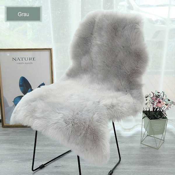 Klassisk Mjuk Fuskfårskinnsmatta Vit Fluffig Områdesmatta Ryamatta Mattor För Sovrum Vardagsrum Gray