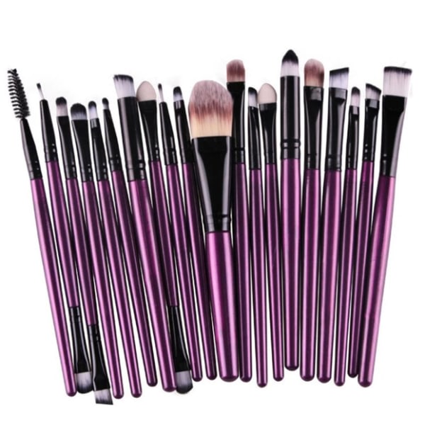 KABUKI sminkborste set med 20 borstar - ORIGINAL - Purple/Silver