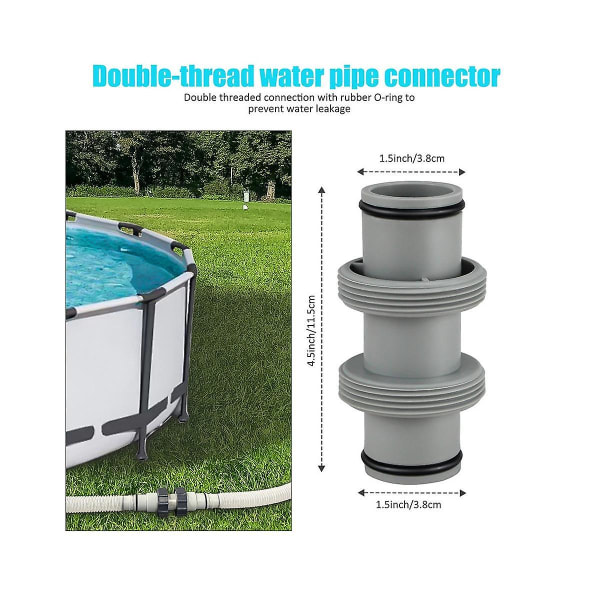 Reservdelar för ovanmarkspool, slangadapter för poolbyte 1,5 tum munstycke för pool (1,5 tum till 2x1,25 tum T S