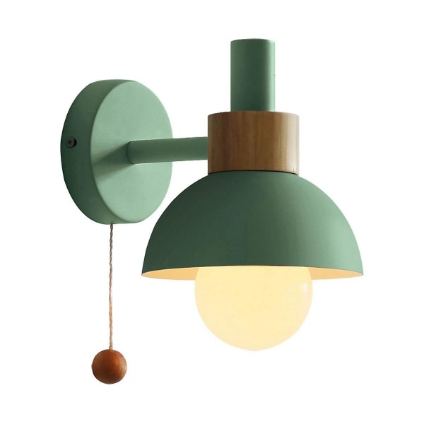 Living Room Porch Aisle Lamp Nordic Minimalist Modern Bedroom Bedside Lamp Macaron Wall Lamp(green)