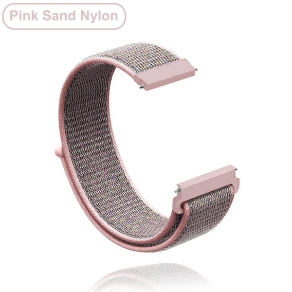 18 mm 20 mm 22 mm nylon för Garmin Vivoactive 3 4 4s Band Watch Venu 2 2s SQ Forerunner 645 Armband Nylon - Nylon PinkSand 20MM