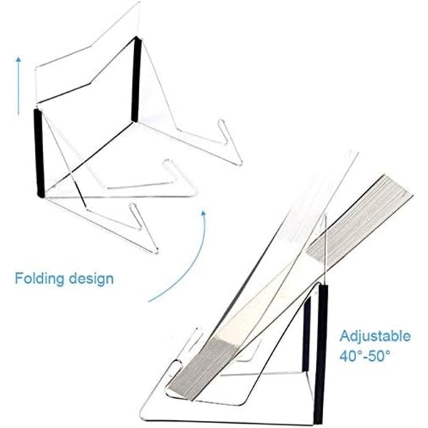 Bokholder, Fold-n-Stow metallbokstativ Justerbar og bærbar lesebokholdere Multifunksjonsstativholder (svart)
