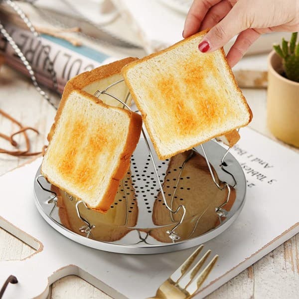 Camping Toaster i rustfrit stål tilbehør til gasovn