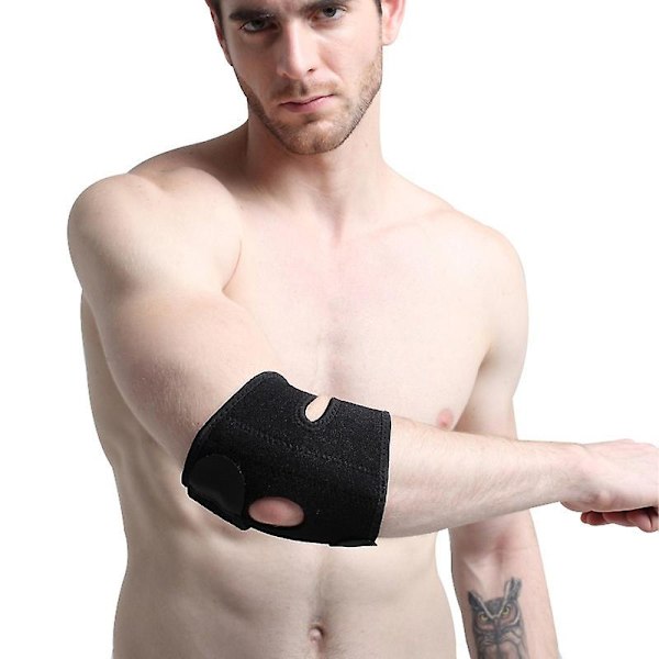 2 stk. Justerbar Tennisalbue Støtte Wrist Sweatband, Sort