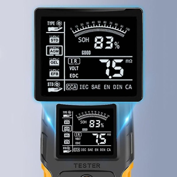12v/24v bilbatteritester, LCD digital batterianalysator, diagnoseverktøy for billading Hy