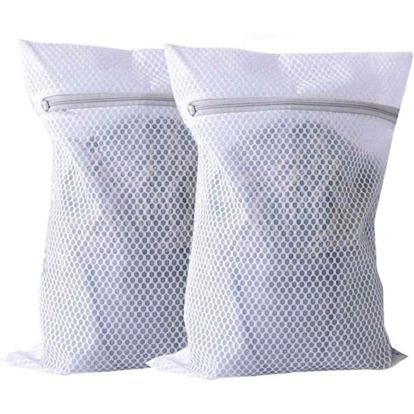 2PCS Large Mesh Laundry Bags, 24in × 24in（60x60cm） Reusable Zippered Net Washing Machine Bag, Extra Large Honeycomb Durable Laundry Bag