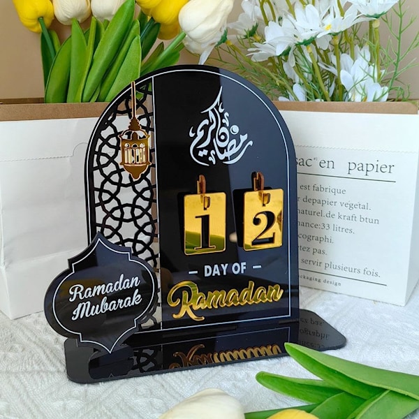 Ramadan Adventskalender Akryl 30 Dage Ramadan Nedtællingskalender DIY Eid Mubarak Dekorationer Ramadan Fest Islam Muslimsk Tilbehør-C