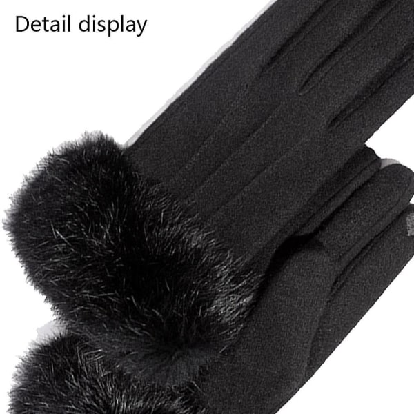 Vinterhandskar Touch Screen För Textning Varmt Fodrade Kallväderhandskar Day black