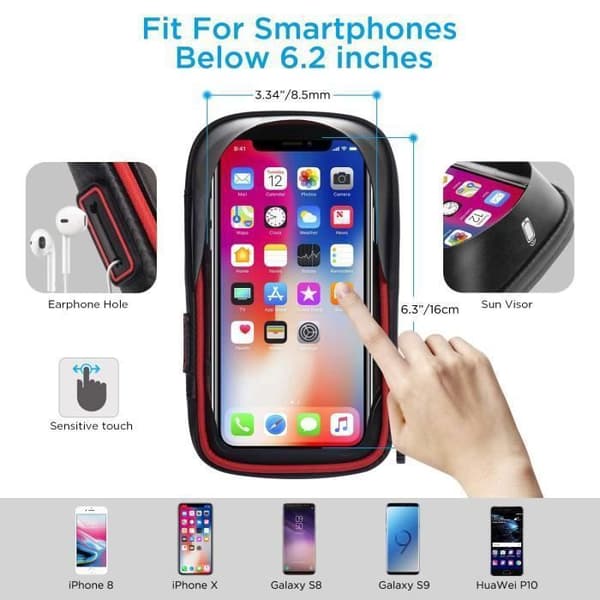 Telefonholder - Vandtæt - 360° Rotation - TPU Touchscreen