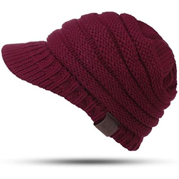 Vinter varm hästsvans stickad mössa red