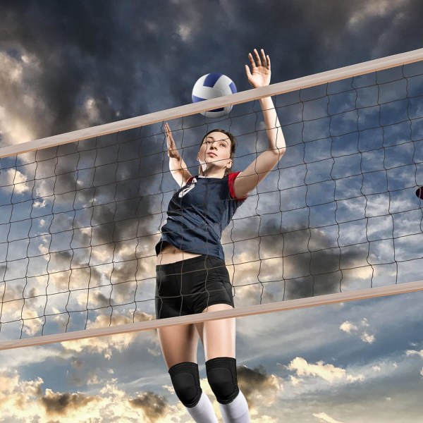Volleyball Knebeskyttere for Dansere, Knebeskytter for Volleyball Fotball Dans Yoga Tennis Løping Sykling Trening (Liten-Svart)