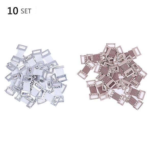 10 set Ersättnings Stretchbandage Stretch Metallklämma Fast Klämma Krok, Spänne Sportbandage Rem Spänne Drag