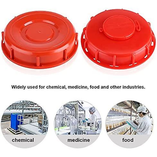 IBC-tanklock, IBC-lock för vätsketank, plast röd 163mm