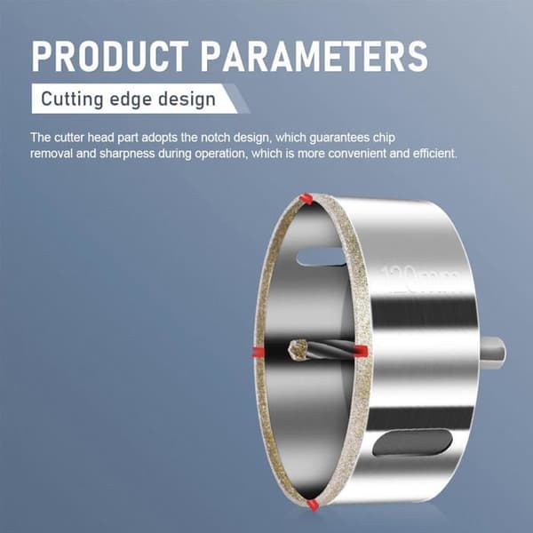 120 mm Diamant Hulsav, Diamant Borebit med Centreringsguide
