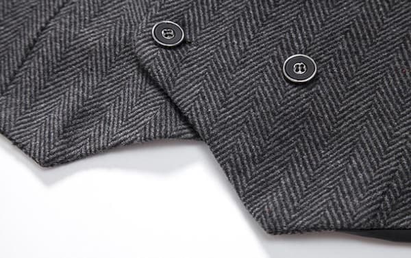 Herr Slim Fit Dubbelknäppt Väst Mörkgrå Dark Gray M