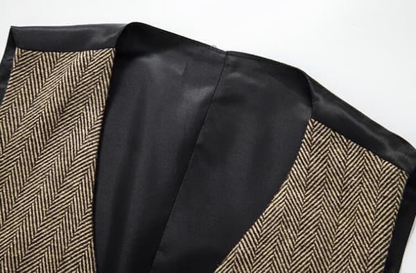 Dobbelspent vest for menn, smal passform, kaffe Coffee L