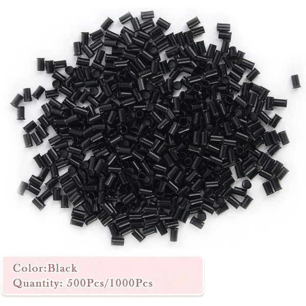 3,4 mm Microlink Beads Ikke-silikon kobberrør Perler Låser Micro Link Ring for hårforlengelser (1000 stk）