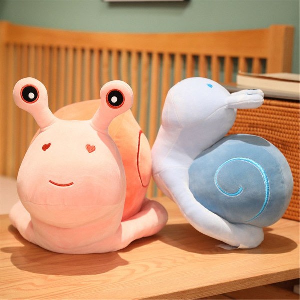 Plys bamse blød snegl - blue 20 cm