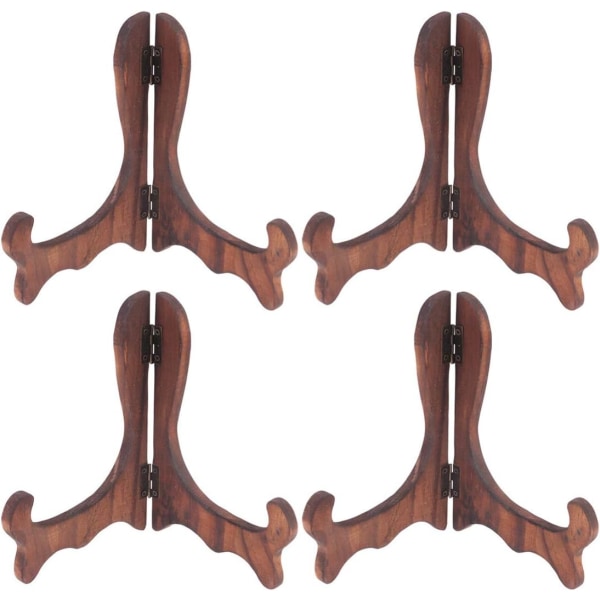 Foldbar Display Plade Stativ 4 stk Træ Plade Stativer Staffeli Pladeholdere Foldbar Dekorativ Plade Display Holder til Hjem Fest Butik Størrelse L