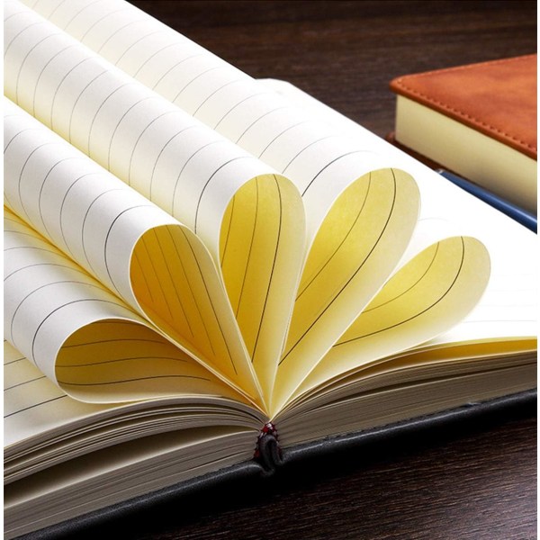 A5 anteckningsbok - Hardcover Executive Notebooks med Premium tjockt papper, College Lined Journal, 8,3\"×5,8\", 360 sidor (Brun)