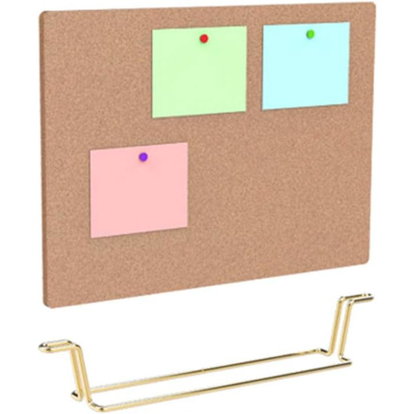 Lille Korktavle Bordplade Korktavle Opslagstavle Træ Pin Board Beskedtavle med Base Guld til Hjem Kontor Beskeder Fotos Planlægningstavle