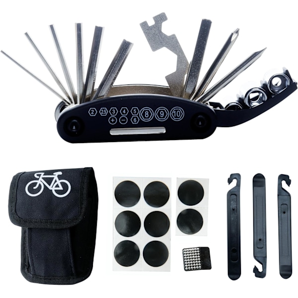 Bike Bicycle Repair Tool Kit - DAWAY B32 Cycling Multifunctional Mechanic Fix Tools Set Bag, 16 in 1 Multifunction Tool,  Tyre Tube Patch Include