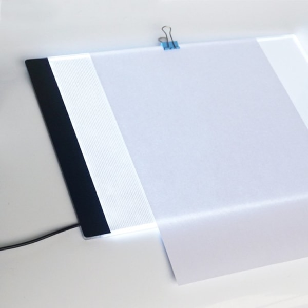 A4 LED tegnebræt - Lysbord / lysplade - bærbar - hvid
