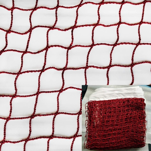 Badmintonnett, for innendørs eller utendørs sportshage skolegård bakgård uten ramme (nylon flettet netting i rødt)