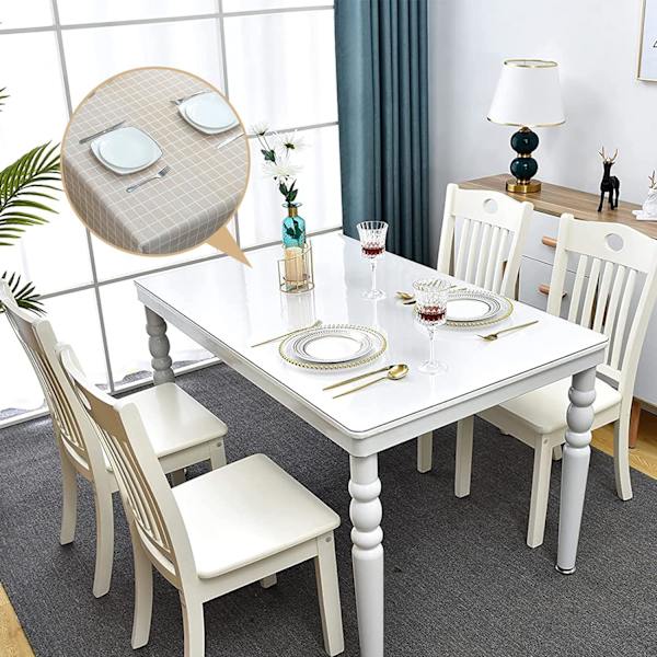 137*180cm Kaffe Ternet PVC Dug Plaid Vaskbar Dug Rektangulær, Plastik Let at Tørre Dug Pletbestandig, Vandafvisende