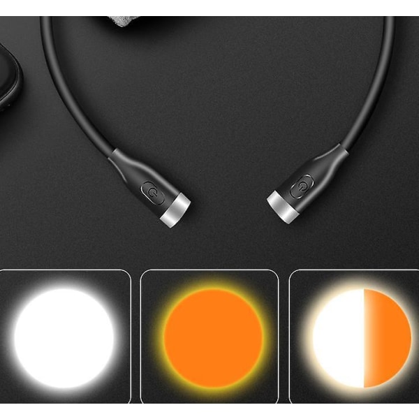 Led-silmäsuojavalaisin, kannettava lukulamppu, riipuskaulavalaisin, asuntolan makuuhuoneen yöpöydän artefakti, yölukulamppu, kolme valon väriä (pinkki)