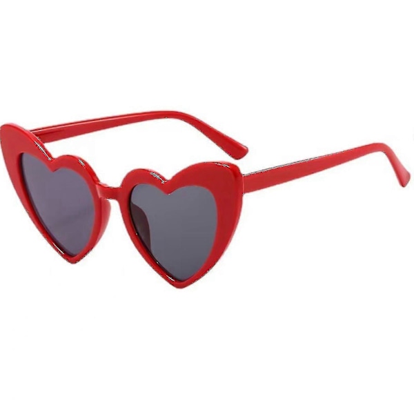 Hjerteformede solbriller til kvinder, trendy søde hjertebriller retro Taylor solbriller Red