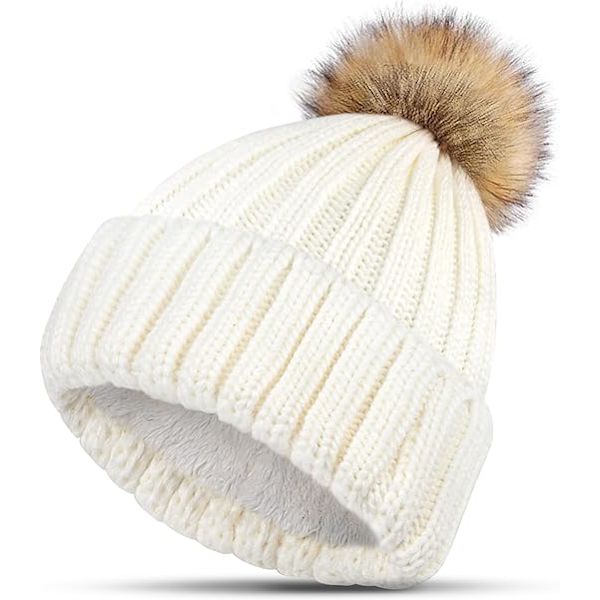 Termiska varma vinterhattar med pompom