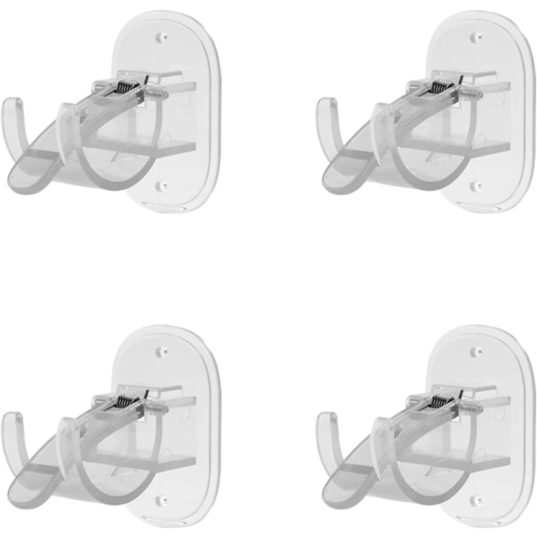 4 stk Selvklebende Gardinstangbraketter Gardinskinnebraketter Hvite Gardinstangbraketter Uten Hull (Transparent)