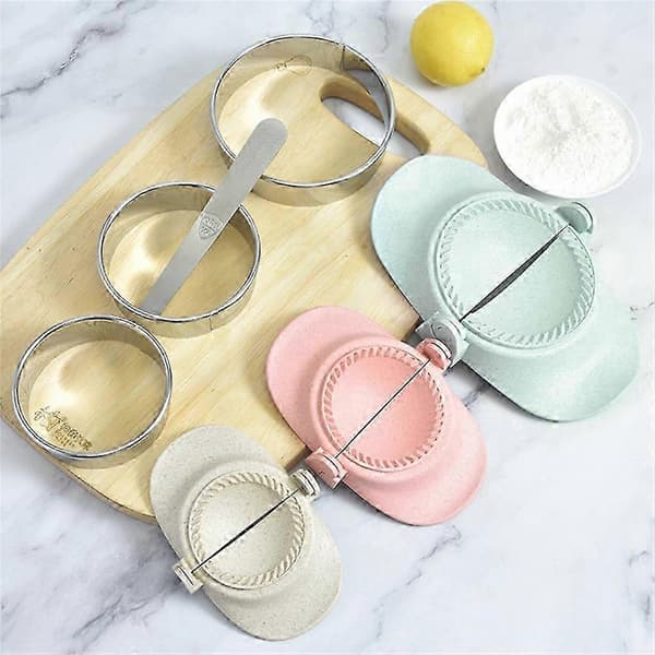 JiaWei DIY Dumplings Maker Hvedestrå Dumpling Form Dumpling Indpaknings Gadget Dumpling Clips Kage Bageforme Køkkentilbehør itY Blue M