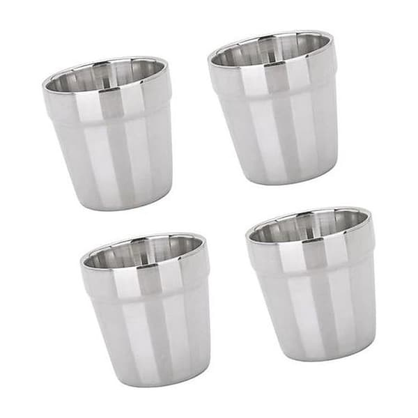 Modern mugg i rostfritt stål, kaffekopp, ölmugg - 4 delar