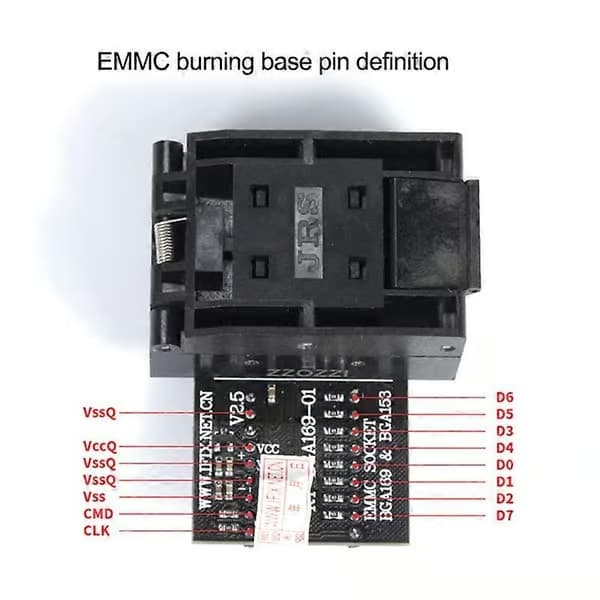 RT-BGA169-01 BGA169/BGA153 EMMC Adapter V2.5 med 4 stk. BGA-begrænsningsramme til RT809H-programmør